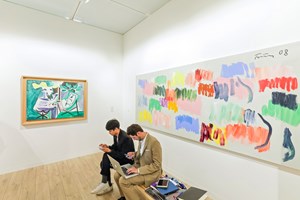 Pablo Picasso and Günther Förg, <a href='/art-galleries/almine-rech-gallery/' target='_blank'>Almine Rech</a>, Art Basel (13–16 June 2019). Courtesy Ocula. Photo: Charles Roussel.